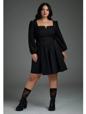NWT Torrid Nightfall Puff Sleeve Basque Waist Dress 18
